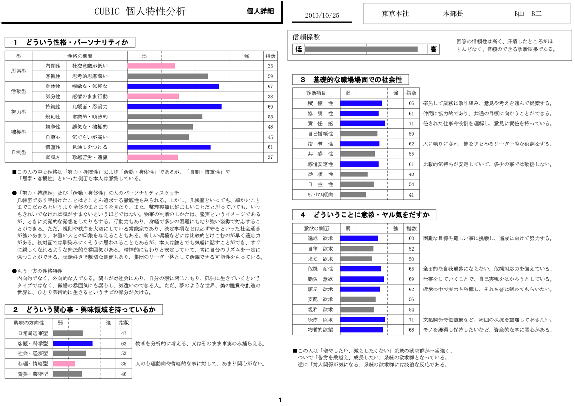 個人の人材タイプ 検査結果の参考画像